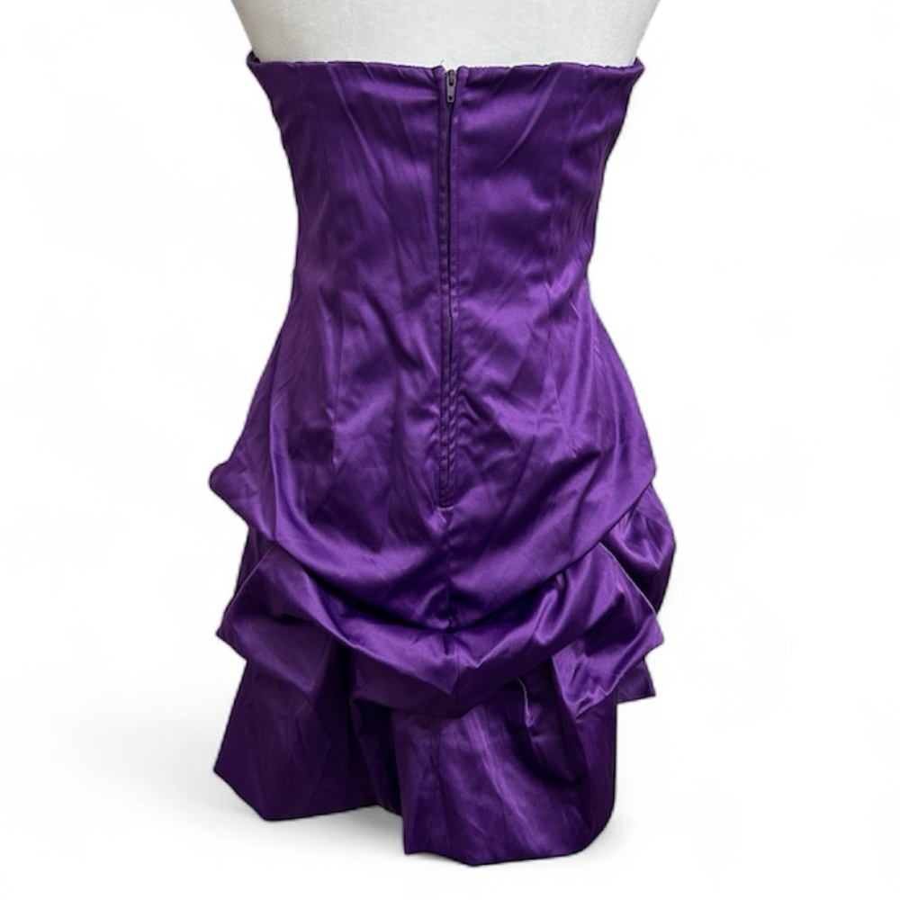 Wishes Wishes Wishes Size 9 Strapless Purple Bubble Hem Party Dress - Picture 2 of 12